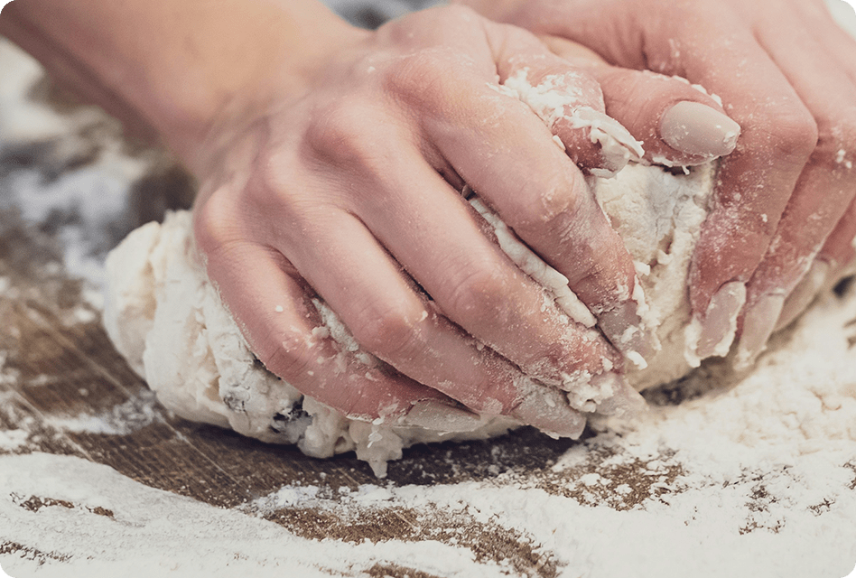 Kneading the dough